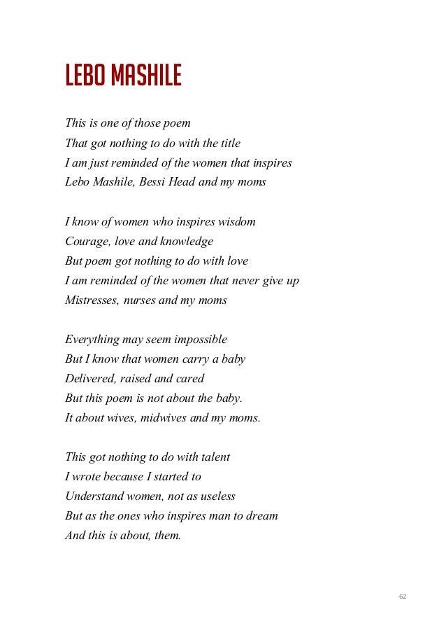 poems by lebo mashile